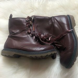 Maroon Combat Boots